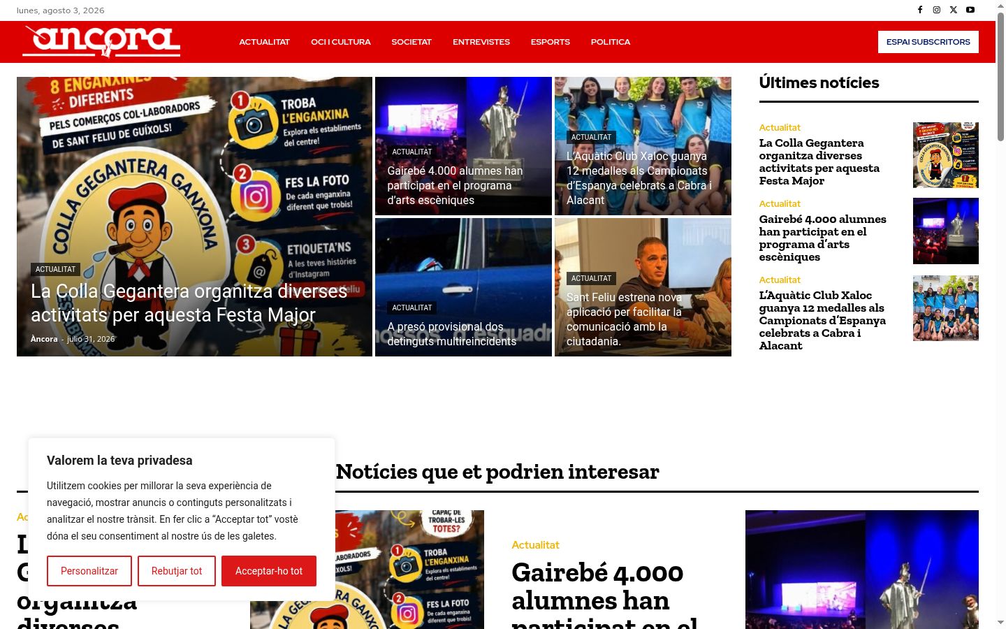 Skjermbilde av samtykkebanneret slik det vises før noen interaksjon
