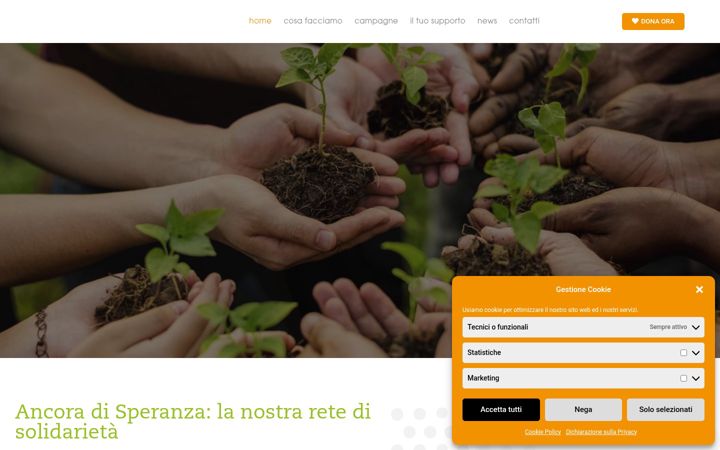 Screenshot stránky ancoradisperanza.it