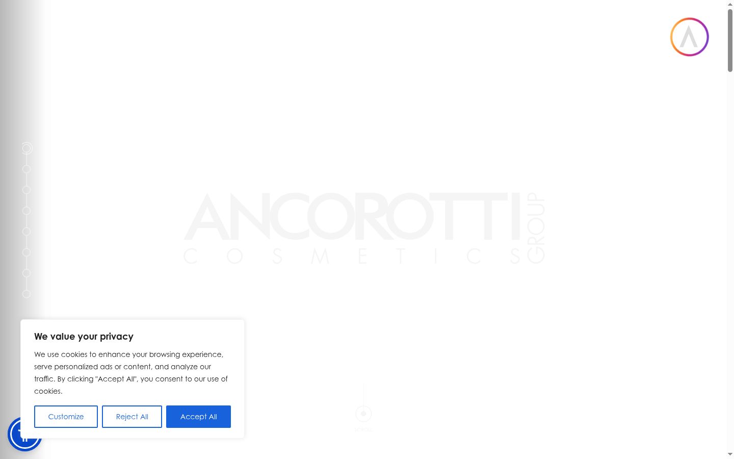 Screenshot del banner di consenso mostrato prima di qualsiasi interazione