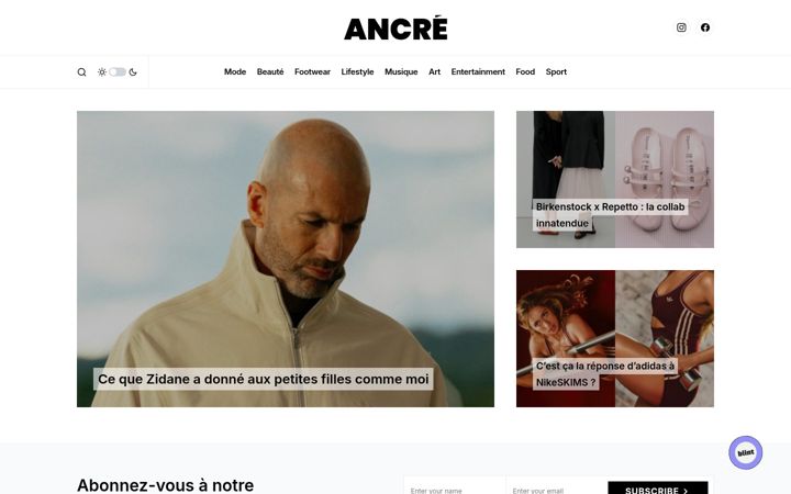 Screenshot of ancre-magazine.com