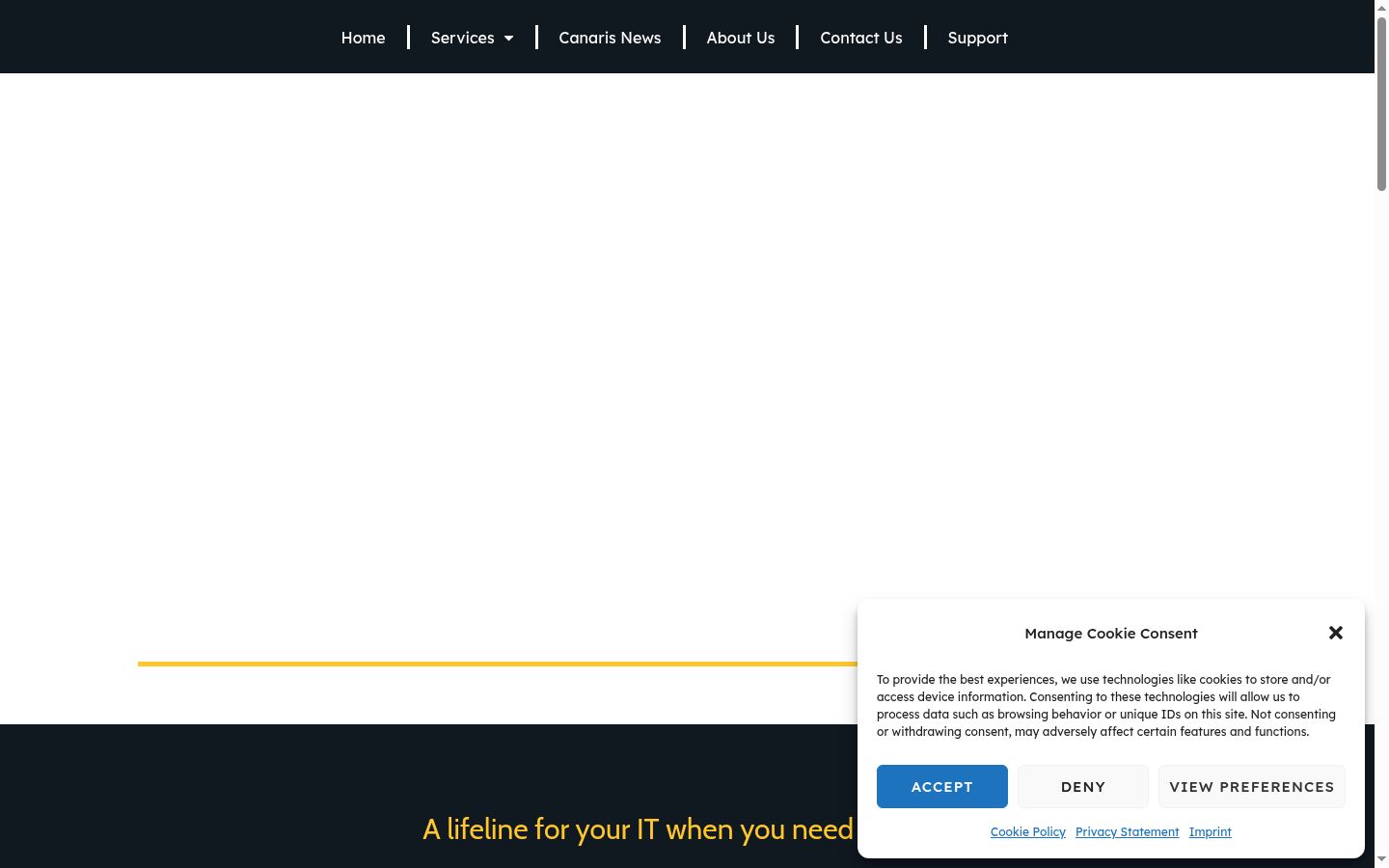 Screenshot van de toestemmingsbanner zoals getoond vóór enige interactie