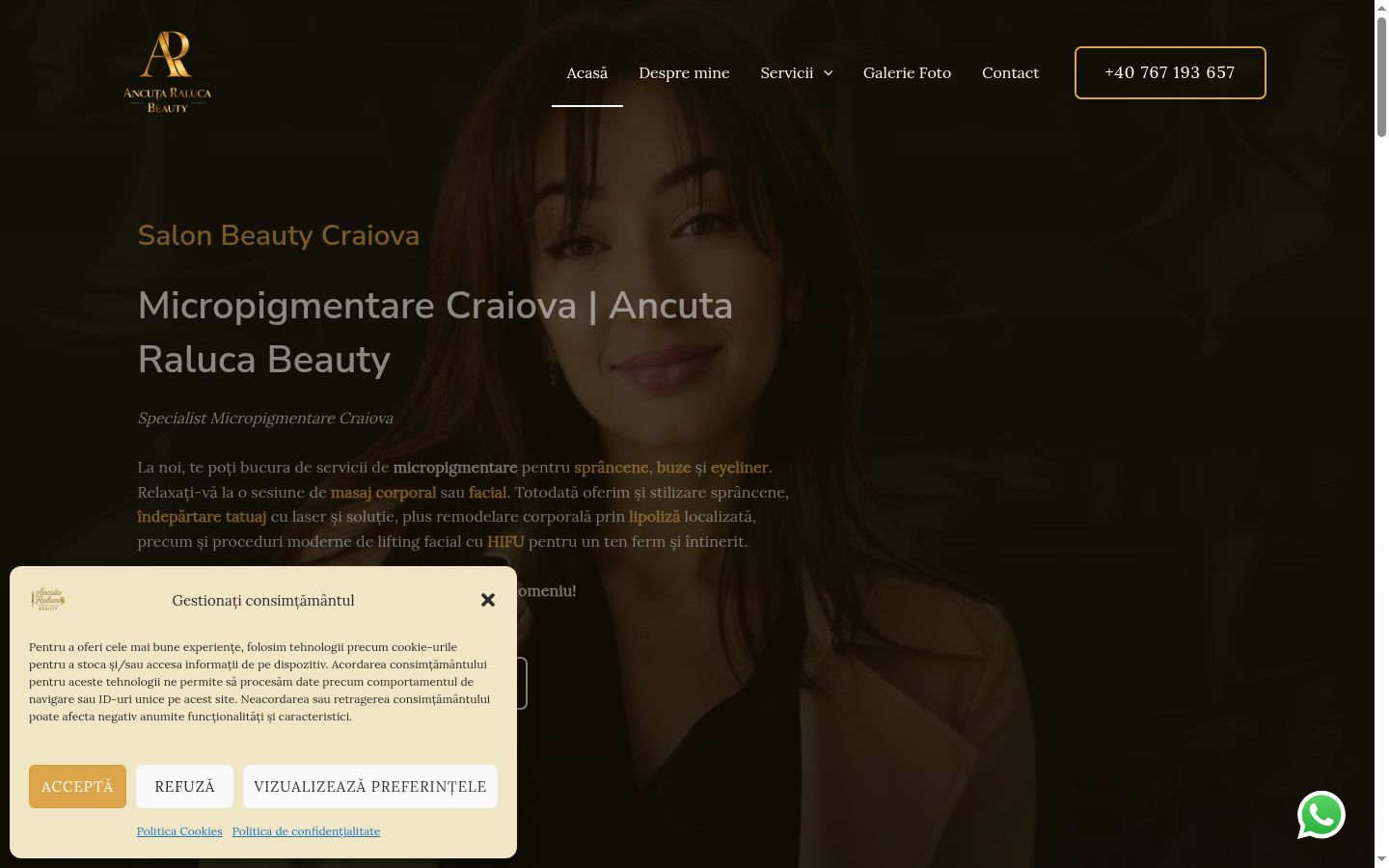 Screenshot of the consent banner shown before any interaction