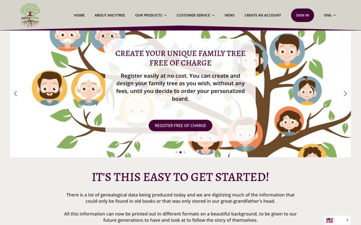 Screenshot of ancytree.com