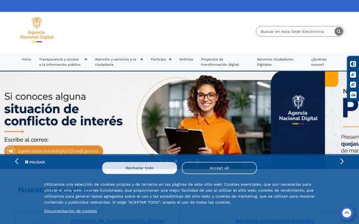 Screenshot of and.gov.co