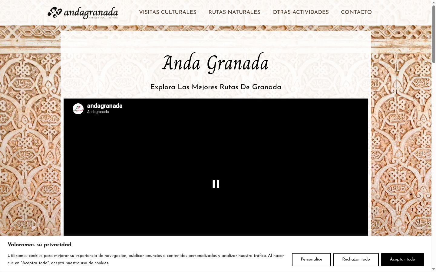 Captura de ecrã do banner de consentimento apresentado antes de qualquer interação
