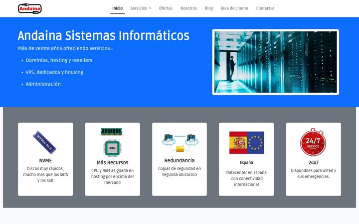 Screenshot of andaina.net