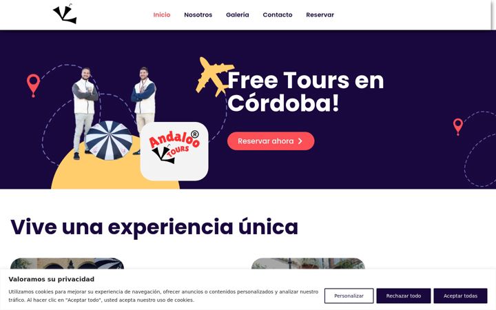 Screenshot of andalootours.com