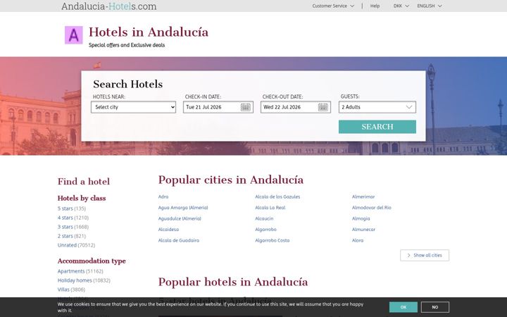 Screenshot of andalucia-hotels.com