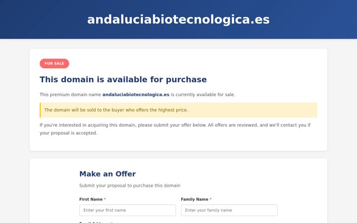 Screenshot of andaluciabiotecnologica.es