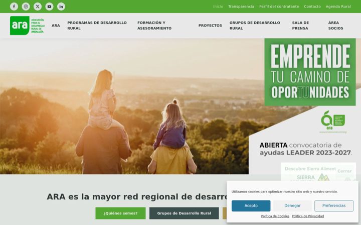 Screenshot stránky andaluciarural.org