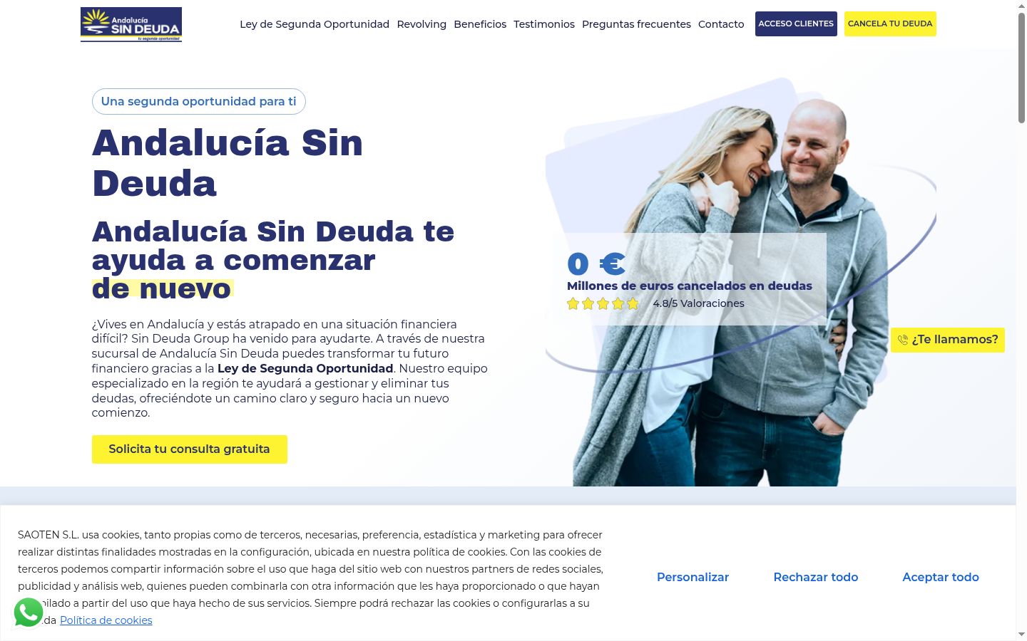 Screenshot del banner di consenso mostrato prima di qualsiasi interazione