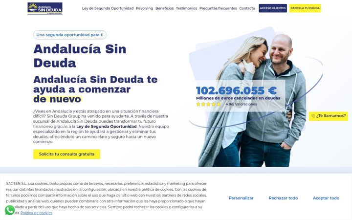 Screenshot of andaluciasindeuda.com