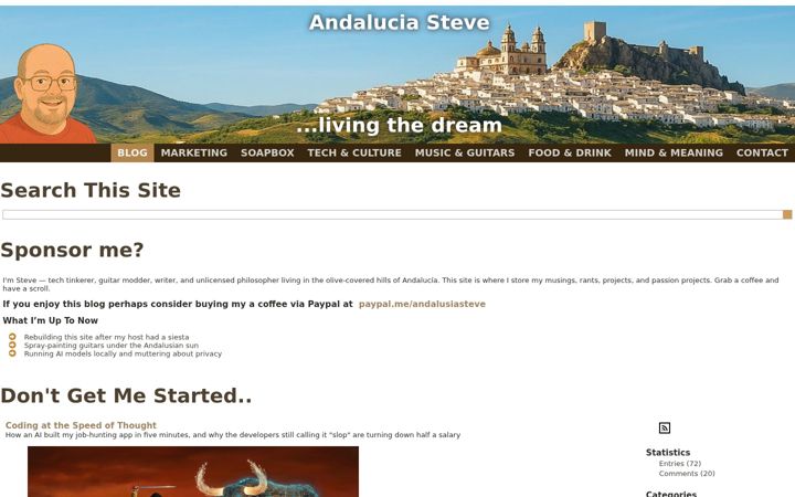 Screenshot of andaluciasteve.com