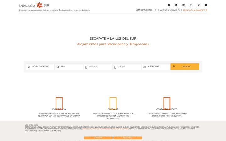 Screenshot of andaluciasur.com