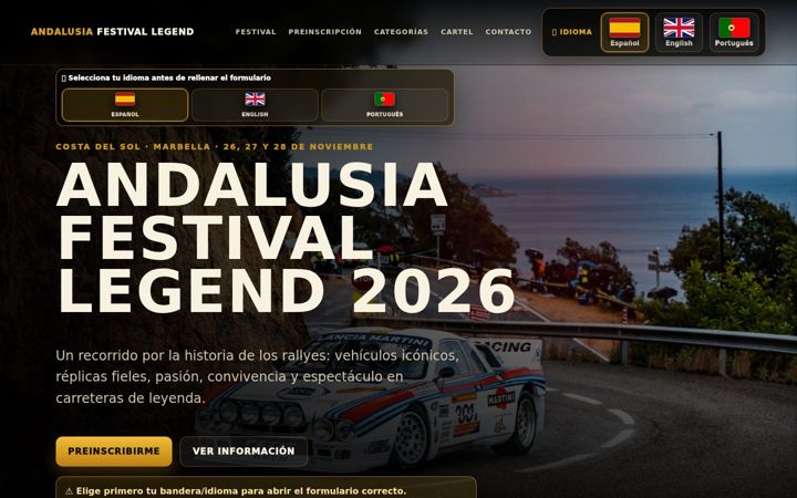 Screenshot of andalusialegend.es