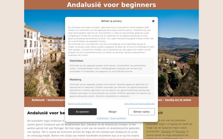 Screenshot di andalusievoorbeginners.nl