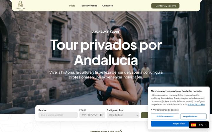 Screenshot of andaluxetours.com