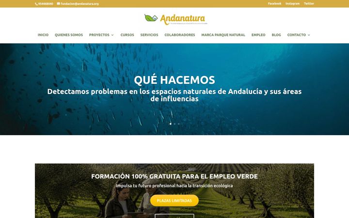 Screenshot stránky andanatura.org