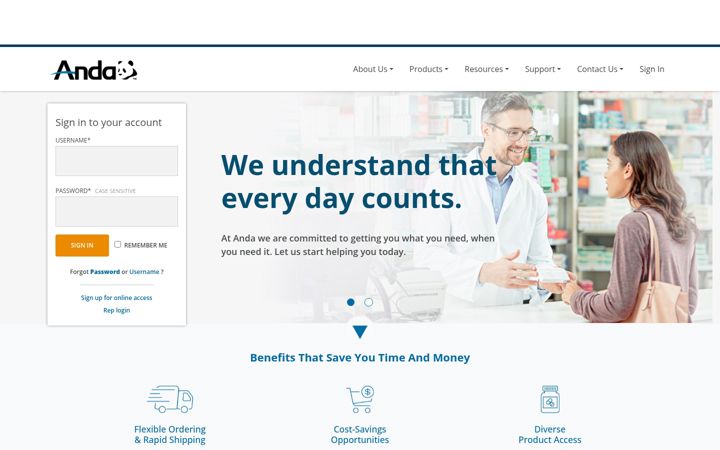 Screenshot of andanet.com