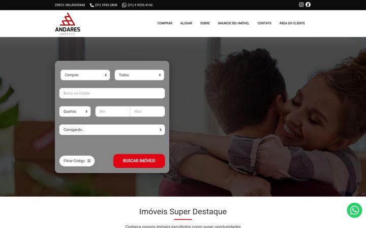 Skjámynd af andaresimoveis.com.br