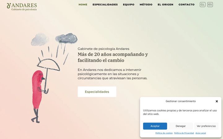 Screenshot of andarespsicologia.com