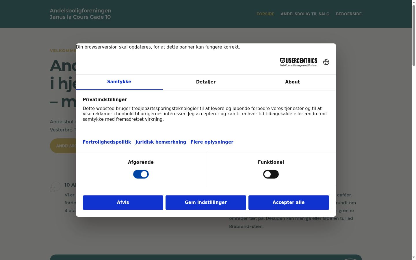 Captură de ecran a bannerului de consimțământ afișat înainte de orice interacțiune