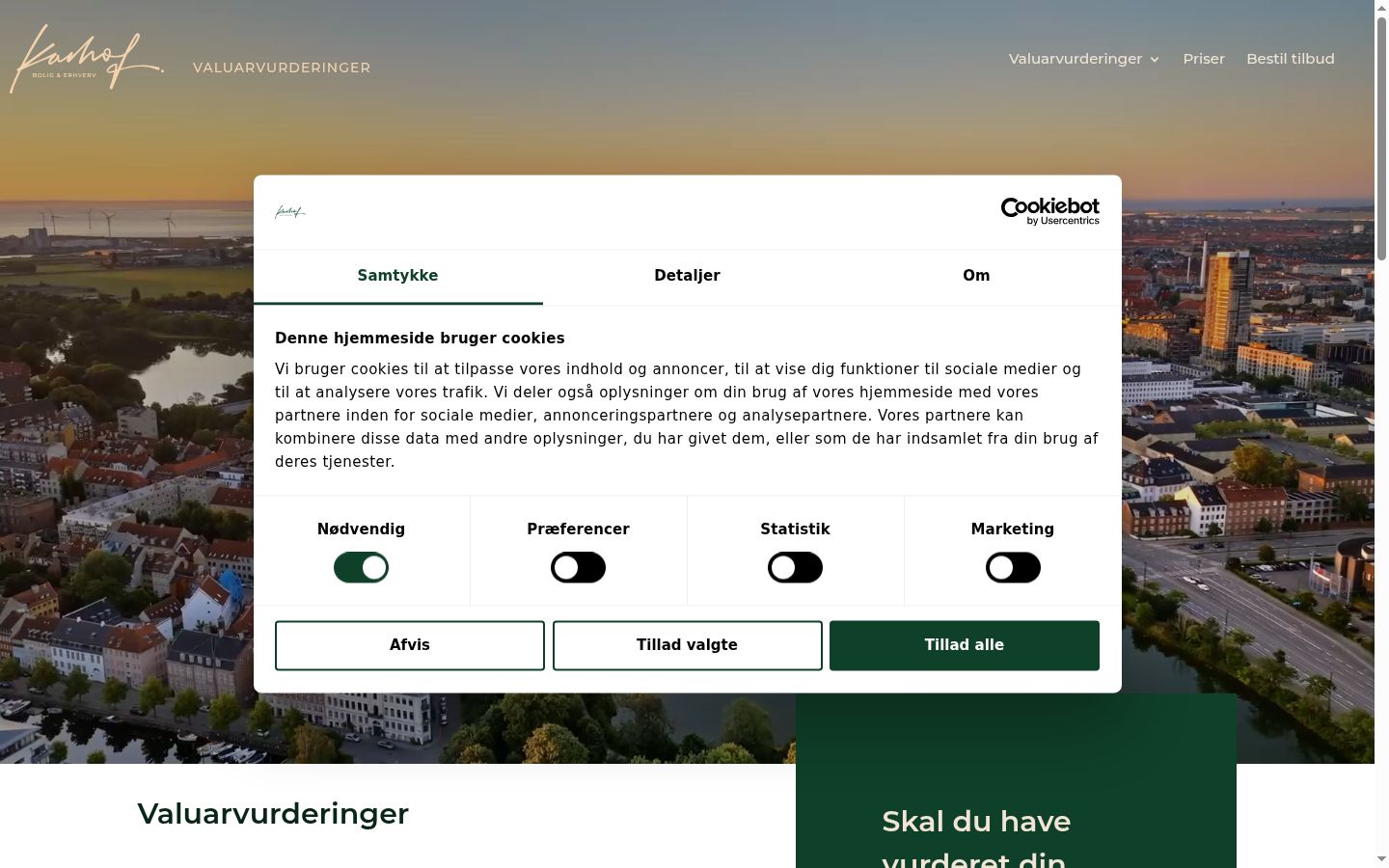 Screenshot del banner di consenso mostrato prima di qualsiasi interazione