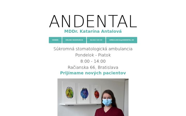Screenshot di andental.sk