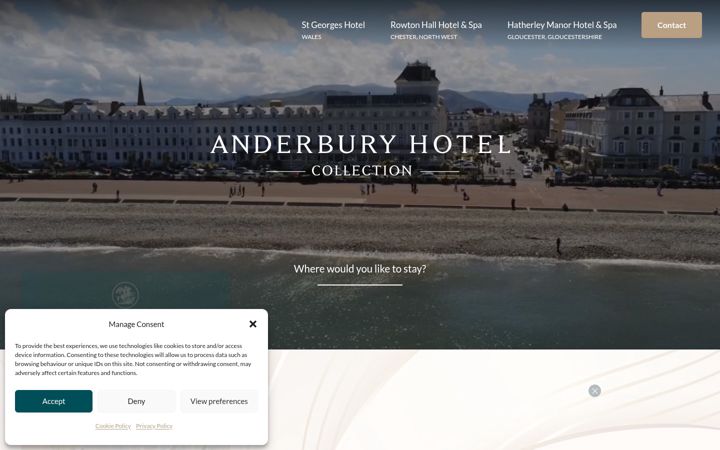 Captura de pantalla de anderburyhotels.co.uk