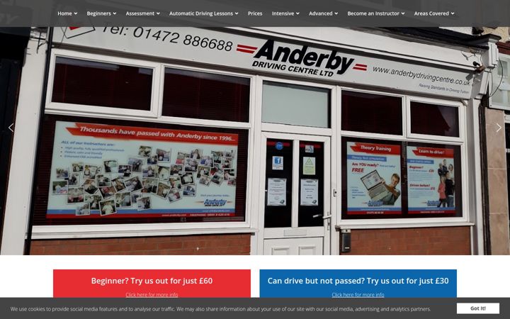 Captura de pantalla de anderbydrivingcentre.co.uk