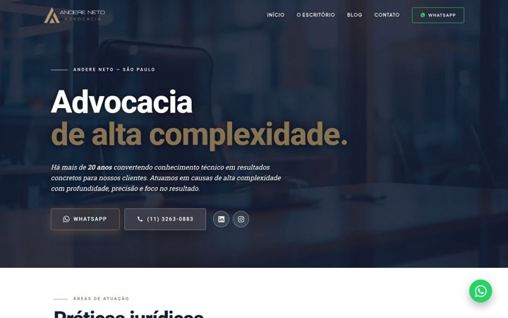 Captura de ecrã de andere.adv.br
