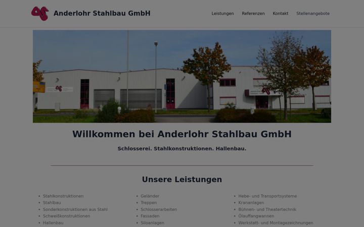 Screenshot of anderlohr-stahlbau.de