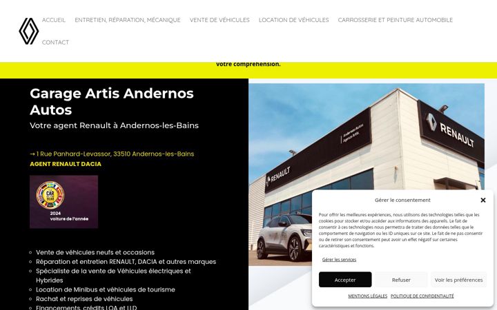 Captura de ecrã de andernosautos.fr