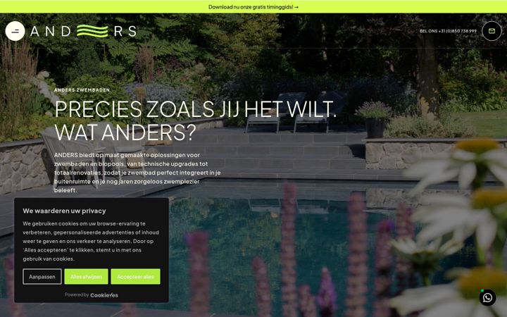 Screenshot of anders-zwembaden.nl
