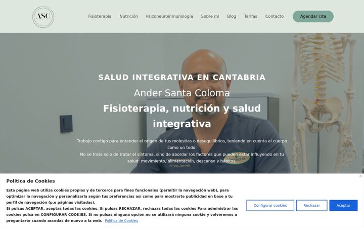 Screenshot von andersantacoloma.es