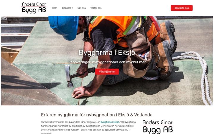 Screenshot of anderseinarbygg.se
