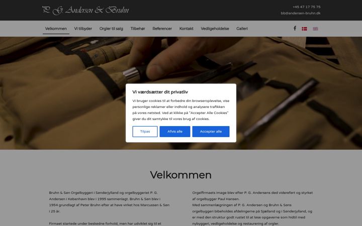 Captura de ecrã de andersen-bruhn.dk