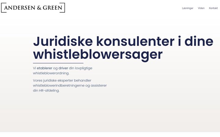 Captura de ecrã de andersen-green.dk