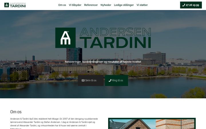 Екранна снимка на andersen-tardini.dk