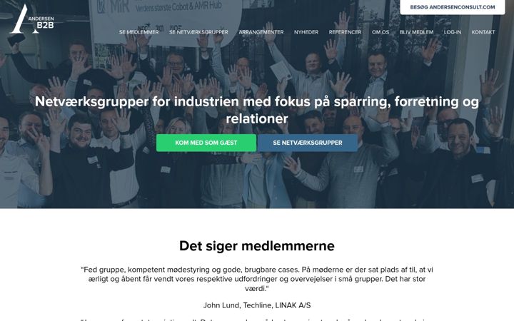 Snímek obrazovky andersenb2b.com