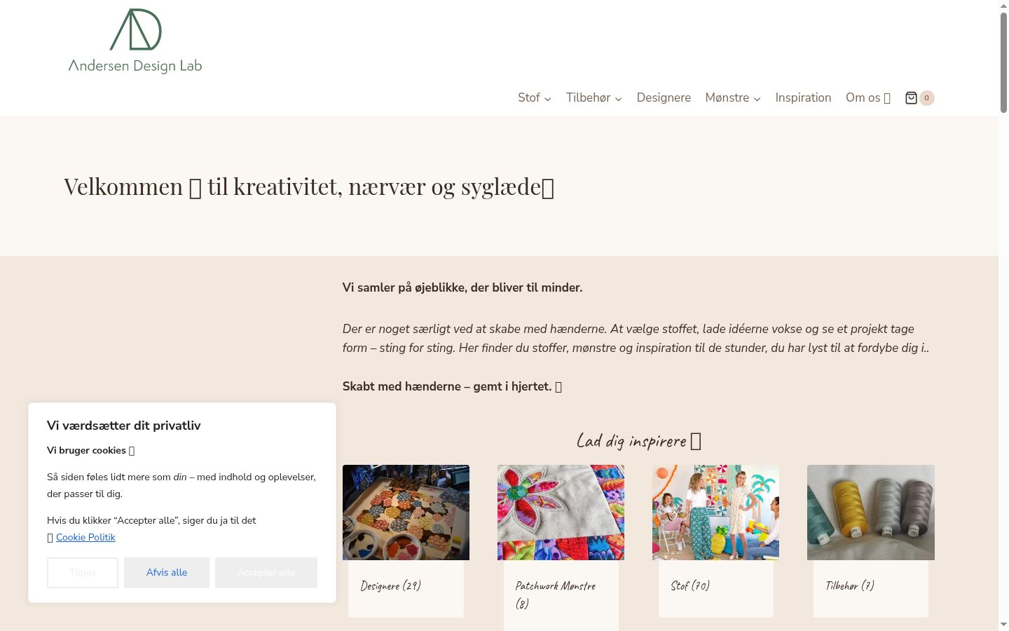 Skärmbild av samtyckesbannern som visades före någon interaktion