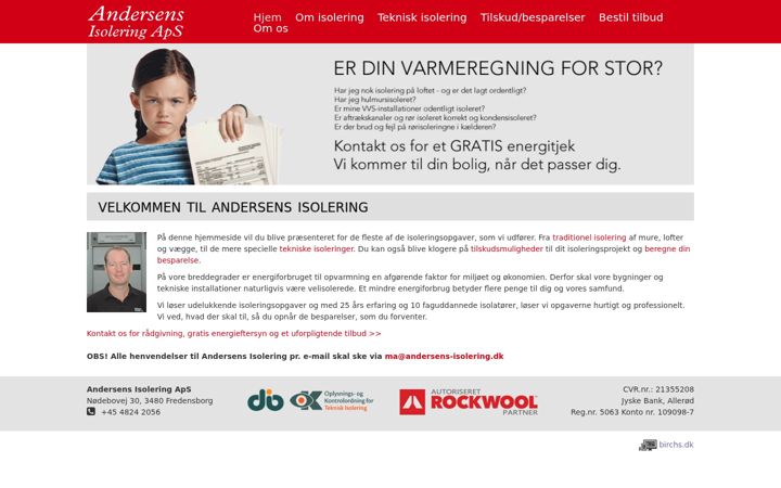 Screenshot of andersens-isolering.dk