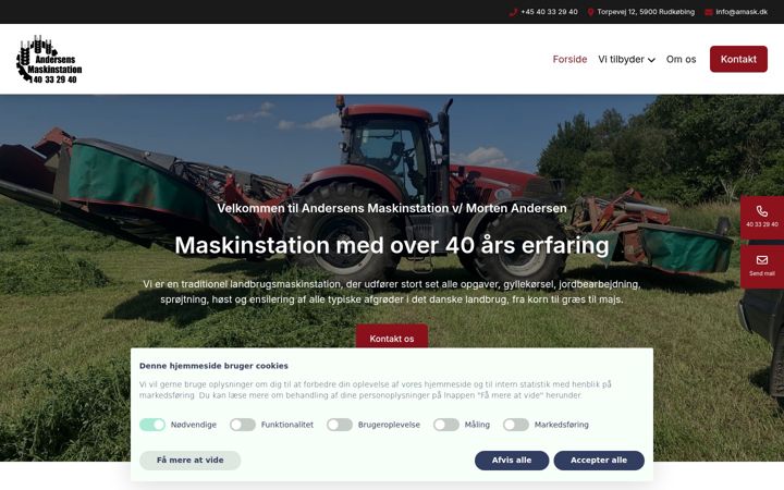 Екранна снимка на andersens-maskinstation.dk