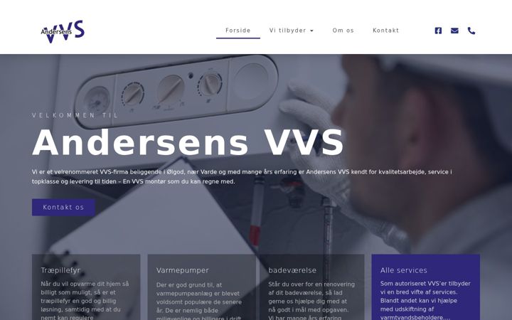 Екранна снимка на andersens-vvs.dk