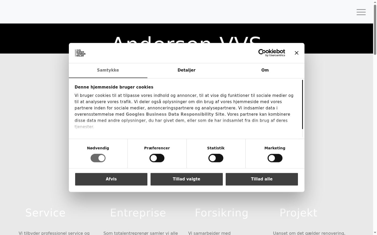 Screenshot of the consent banner shown before any interaction