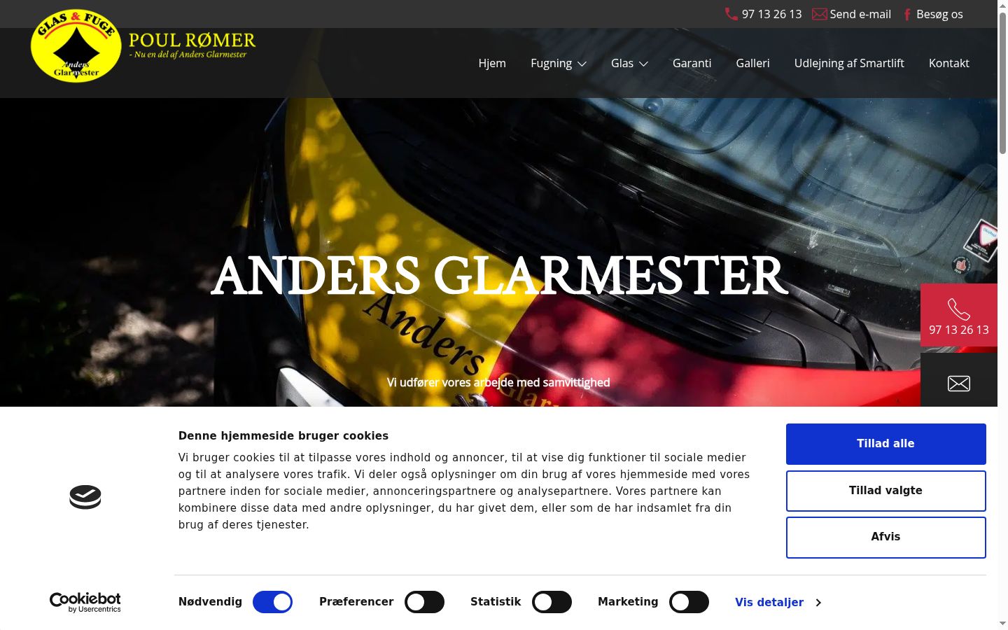 Captura de ecrã do banner de consentimento apresentado antes de qualquer interação