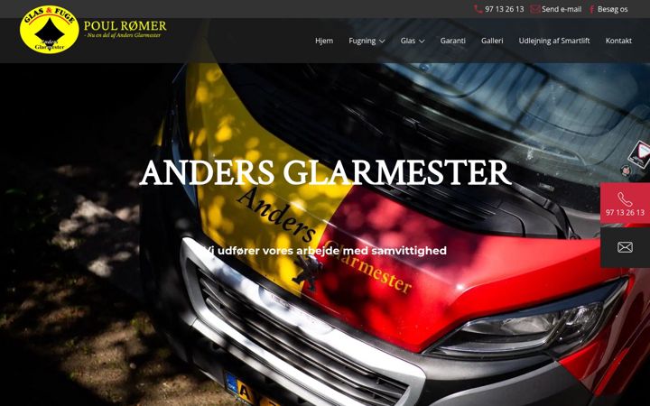 Screenshot of andersglarmester.dk