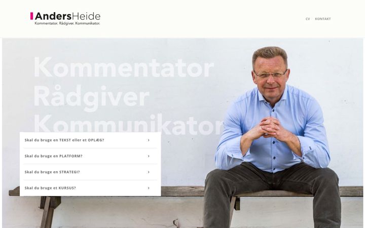 Екранна снимка на andersheide.dk