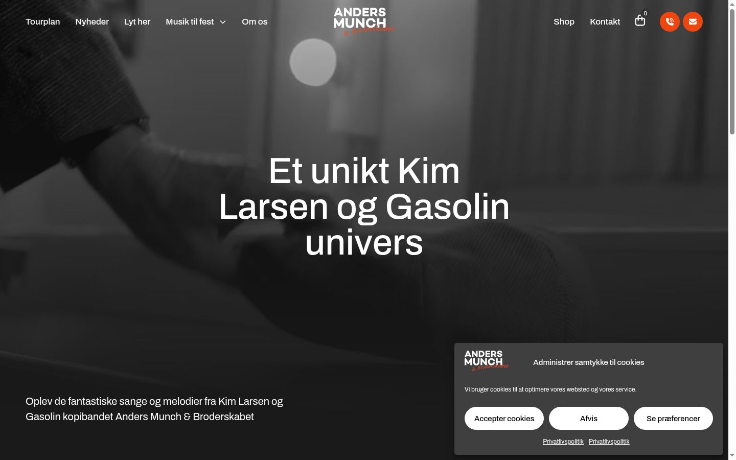 Captura de ecrã do banner de consentimento apresentado antes de qualquer interação