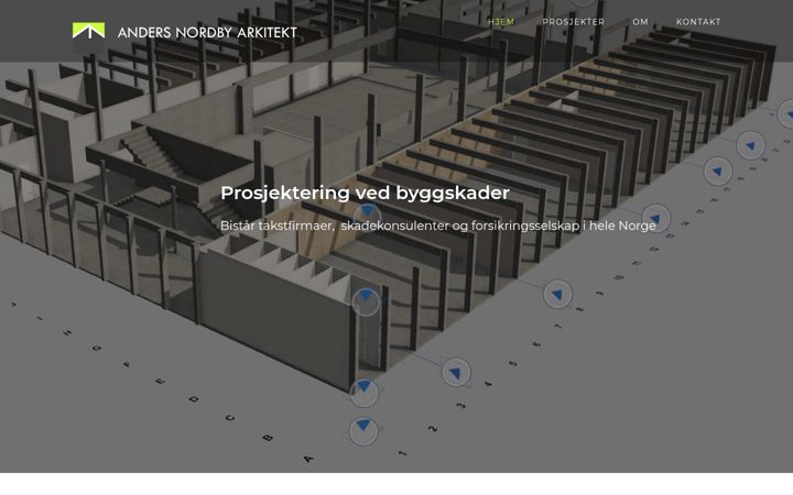 Screenshot stránky andersnordbyarkitekt.no